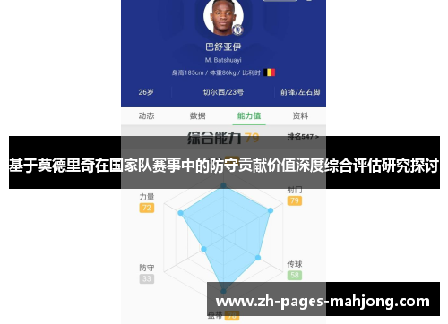 基于莫德里奇在国家队赛事中的防守贡献价值深度综合评估研究探讨